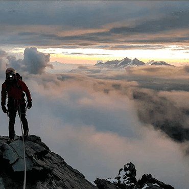 De Top bereikt van de Matterhorn