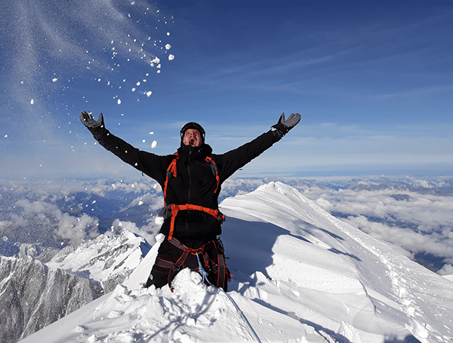 Mont Blanc Beklimming de top